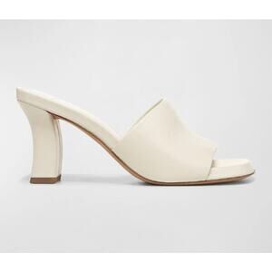 Vince Lulu Leather Mule Sandals Marble Cream Size 9.5 NWOB Timeless Chic Sleek